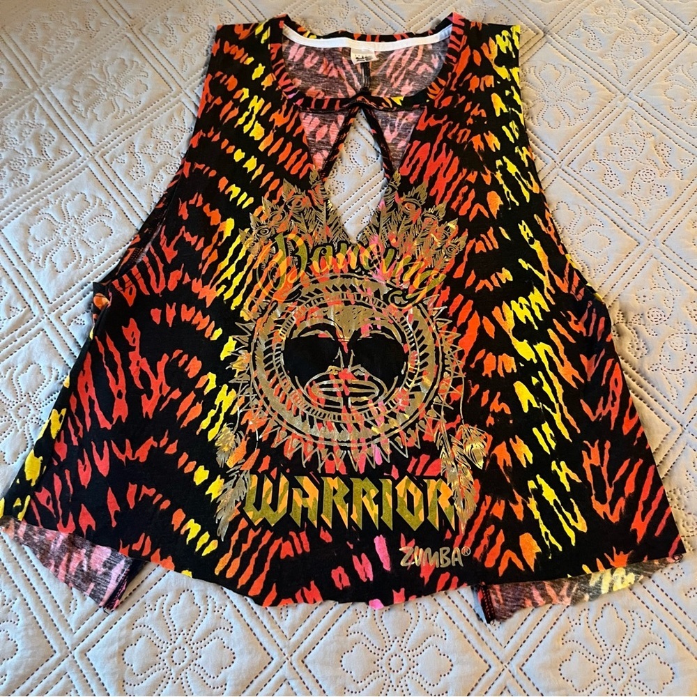 Zumba Dancing‎ Warrior Open Back Tank Top Sleeveless Shirt Size XS